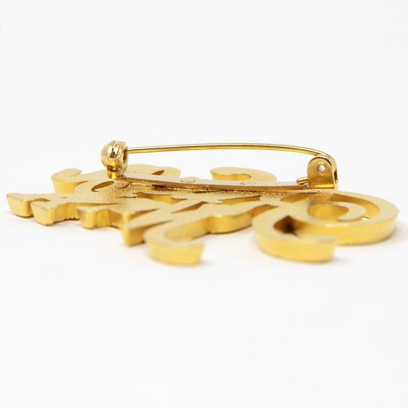 Vintage Large Gold Tone Plated NINA RICCI PARIS Pin Brooch French Designer - Picture 5 of 8